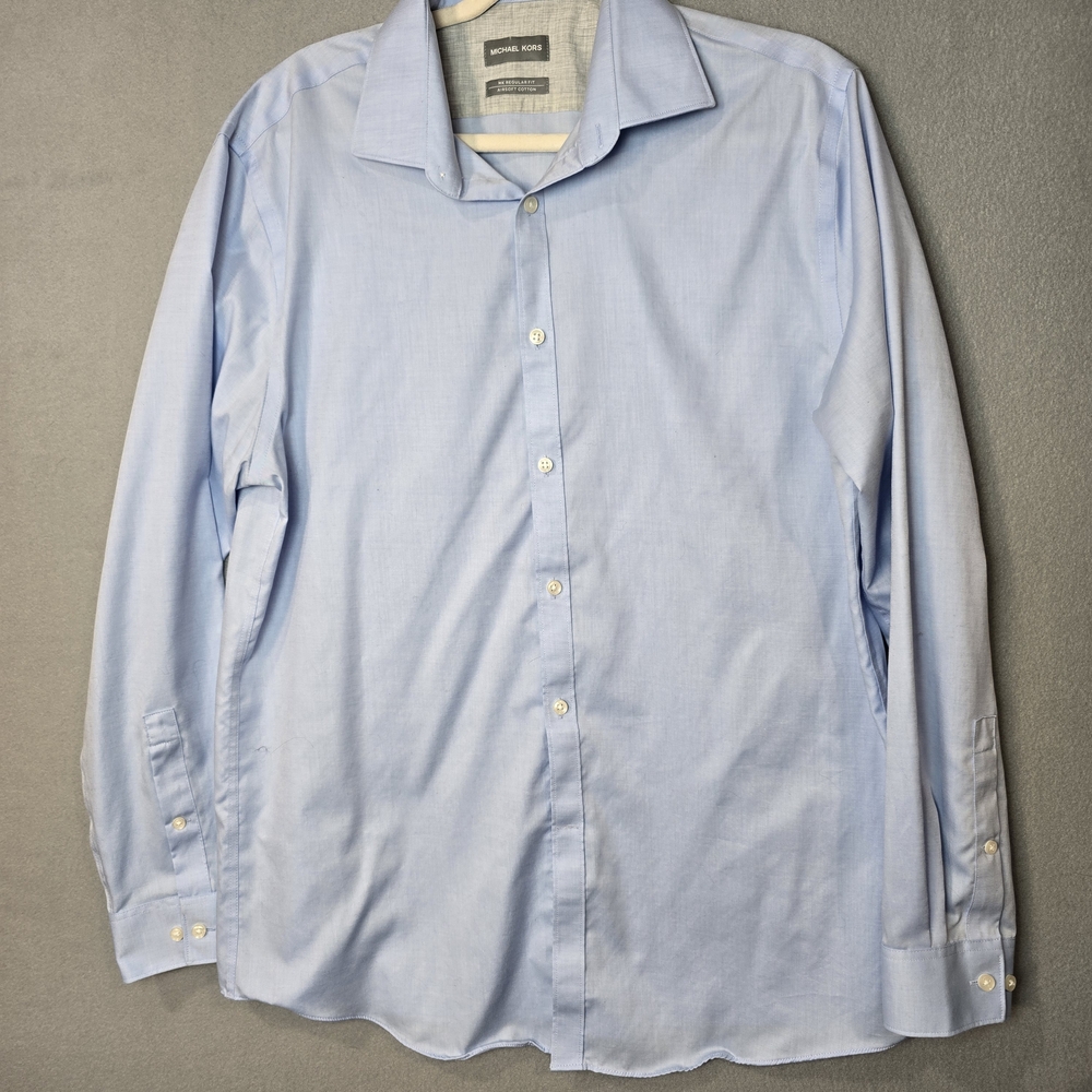 Michael Kors Men's Blue Dress Shirt 16.5 34/35 - Picture 1 of 11